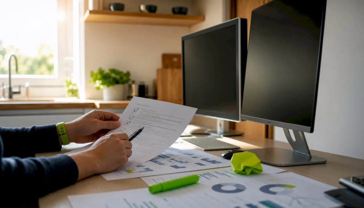 Hands typing amid SEO technical reports